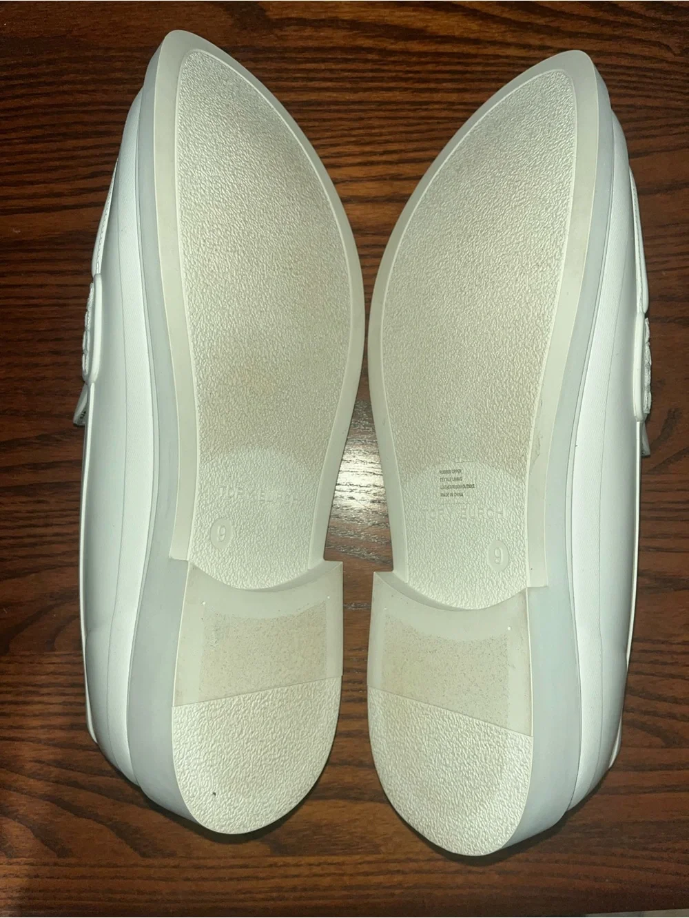 Tory Burch off-white water proof loafers